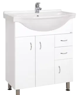 Kúpeľňový nábytok Kúpeľňová skrinka s umývadlom Keramia Pro 70,5x50,5 cm biela PRO70DV PRO70DV