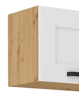Kuchynské horné skrinky KONDELA Lula 50 GU-36 1F horná kuchynská skrinka biela / dub artisan
