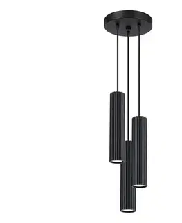 Svietidlá  SL.1576 - Luster na lanku KARBON 3xGU10/10W/230V čierna SL.1576
