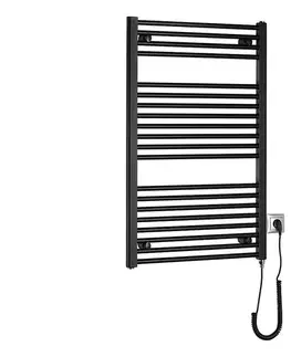 Svietidlá Aqualine - Kúpeľňový elektrický radiátor DIRECT-E 400W 96x60 cm matná čierna ILE96TB