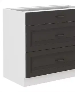 Kuchynské skrinky stojace Kuchynská skrinka STILO grafit mat/biely 80d 3s bb