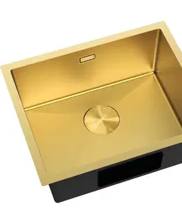 Kuchynské drezy MEXEN MEXEN - Trixo oceľový drez 1-bowl 540 x 440 mm, zlatá HC 6414541000-55HC