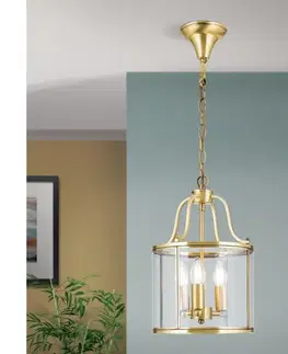 Svietidlá Orion - Luster na reťazi BRUNO 3xE14/40W/230V pr. 25 cm zlatá HL 6-1677/3 bronze