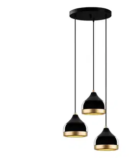 Svietidlá  Závesný luster na lanku YILDO 3xE27/40W/230V čierna/zlatá 892OPV2131