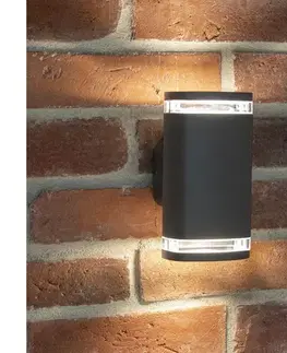 Svietidlá  38887 - Vonkajšie nástenné svietidlo ZEVI 2xGU10/10W/230V IP54 antracit 38887