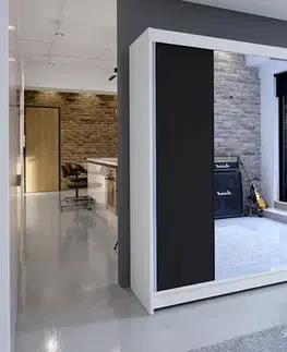 Šatníkové skrine Šatníková skriňa TALLYA 2 biela/ čierna