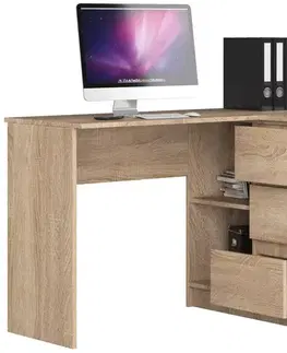 Písacie stoly Moderný písací stôl HERRA124P, dub Sonoma