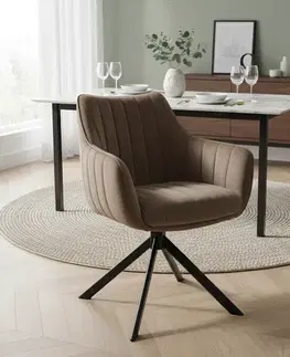 Kuchynské a jedálenské stoličky Signal Stolička AZALIA VELVET | cappuccino