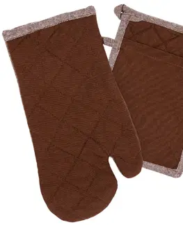 Chňapky Trade Concept Chňapka a podložka Heda čokoládová, sada 2 ks