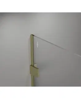 Sprchové dvere MEXEN/S - Lunar Sprchová zástena WALK-IN pravá 80 x 200, transparent 8 mm, zlato kefovaná 830-080-000-55-00-P