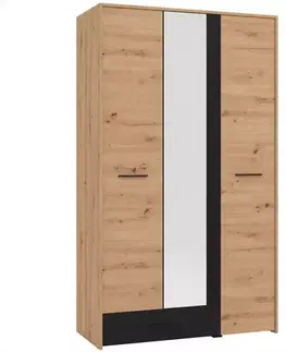 Šatníkové skrine Skriňa Varadero artisan/čierny 3K1F1O 11011627