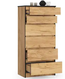 Komody a skrinky Moderná vysoká komoda MARIANNA60, dub Craft
