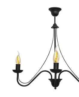 Svietidlá  Luster na lanku MALBO II 3xE14/10W/230V W-2940/3 BK