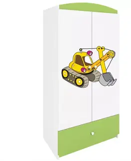 Skrine do izieb Skriňa Babydreams Zelená – Rýpadlo