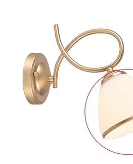 Lampy BRILAGI - Náhradné sklo k nástennej lampe a lusteru FRED E27 priemer 13,5 cm krémové/zlaté 63502