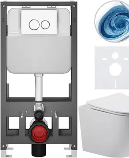 Záchody CERANO - Kompletný WC set Basic/Cesso - biela lesklá - WC tlačidlo Dualo/Biela - voľne stojaca - predstenová inštalácia - 49x36 CER-8050BD85972