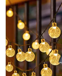 LED osvetlenie BRILAGI - LED solárna dekoračná reťaz BUBBLE 50xLED/8 funkcií 7m IP65 teplá biela BRI041