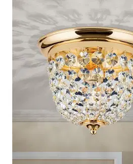 Svietidlá Orion DLU 1840/26-Krištáľové str. svietidlo PLAFOND 1xE27/40W/230V pr.26 cm zlatá DLU 1840/26 gold
