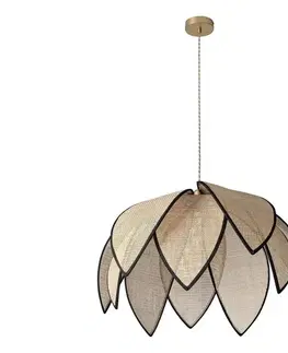 Svietidlá Osram - Závesný luster na lanku DECOR RATTAN 1xE27/15W/230V pr. 67 cm béžová/čierna 4058075847224