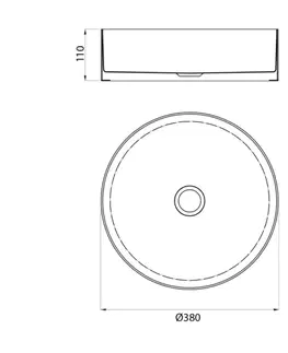 Umývadlá SAPHO - AURUM nerezové umývadlo na dosku, priemer 38cm, vrátane odtoku, tepané, zlato mat AU201-T