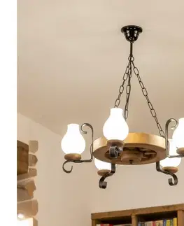 Svietidlá BRILAGI - Luster na reťazi ROATA 5xE14/40W/230V, priemer 50 cm, buk EX-01059