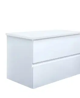 Kúpeľňový nábytok Kúpeľňová skrinka s krycou doskou SAT B-Way 79x50x45 cm biela lesk BWAY280WDESK BWAY280WDESK
