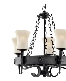 Svietidlá Searchlight 0815-5BK - Závesný luster na reťazi CARTWHEEL 5xE27/60W/230V čierna 0815-5BK