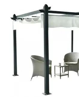 Záhradné pergoly Hliníková pergola so zaťahovacou strechou 2,92 x 2,92 m Dekorhome