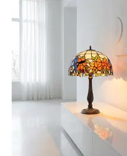 Lampy BRILAGI - Tiffany vitrážná stolná lampa JUNGLE 2xE27/60W/230V BRT-12003C