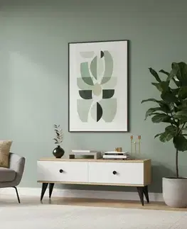 TV stolíky TV stolík Mona 120 - Sapphire Oak, White