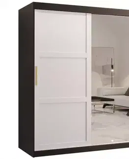 Šatníkové skrine Skriňa Amiro 2 150 čierny/biely