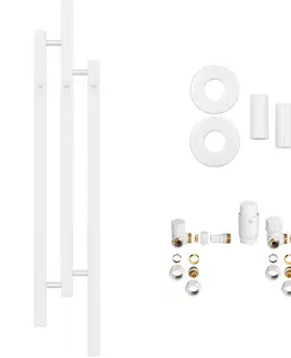 Doplnky do kúpeľne CERANO - Koupelnový radiátorový set Fabiano - ústřední vytápění - boční připojení - 251W - bílá lesklá - 1200x220 mm CER-508437