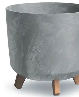 Kvetináče a truhlíky NABBI DGTL300LE plastový kvetináč na nožičkách 29,8 cm sivý betón