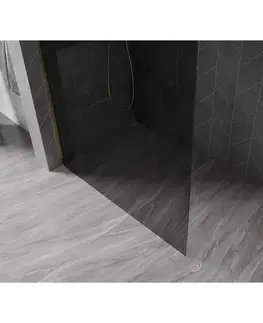 Sprchové dvere MEXEN/S - Kyoto-X Sprchová zástena WALK-IN 110 x 200, grafit 10 mm, zlato 800-110-101-50-40-X