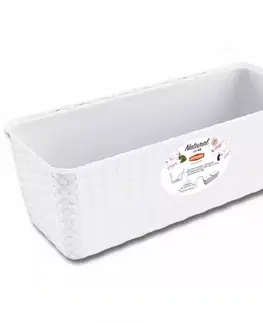 Záhrada Truhlík samozavlažovací NATURAL plastový 30x13x11cm biely