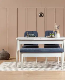 Jedálenské sety Jedálenský set s rozkladacím stolom a stoličkami (4 kusy) Vina 1048 - Dark Blue, White