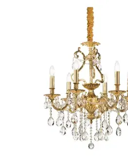 Svietidlá Ideal Lux - Krištáľový luster na reťazi GIOCONDA 6xE14/40W/230V pr. 62 cm zlatá 060507