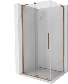 Sprchovacie kúty MEXEN/S - Velar L sprchovací kút, posuvné dvere 110 x 120, transparent, meď kartáčovaná 871-110-120-03-65