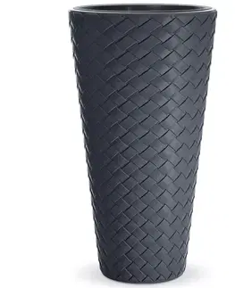 Kvetináče a truhlíky NABBI DPMT400 vysoký plastový kvetináč 40 cm antracit