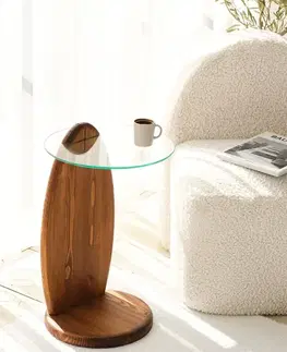 Konferenčné stolíky Príručný stolík / Odkladací stolík Surf - Chesnut, Transparent