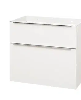 Kúpeľňový nábytok Mereo Mailo, kúpeľňová skrinka 80 cm, biela, elox AL madlo CN511SN