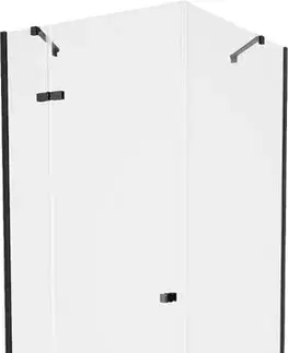 Vane MEXEN/S - Roma sprchovací kút 70x70, transparent, čierna + biela vanička so sifónom 854-070-070-70-00-4010B
