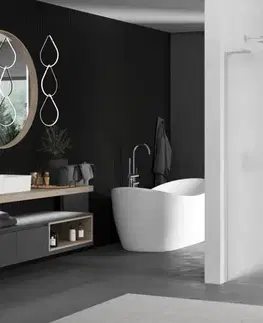 Sprchové dvere MEXEN/S - Kioto L Sprchová zástena WALK-IN 100 x 200, dekor, chróm 800-100-103-01-30