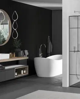Sprchové dvere MEXEN/S - KIOTO Sprchová zástena WALK-IN 120x200 cm 8 mm, chróm, čierny vzor 2 800-120-101-01-78