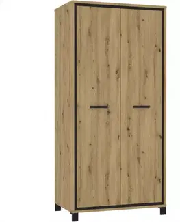 Spálňové šatníkové skrine Skriňa Trondheim 2D TDHS821 Dub Artisan