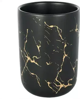 Kúpeľňové doplnky Pohár Gold Line keramika čierna/zlatá CST-1774 99