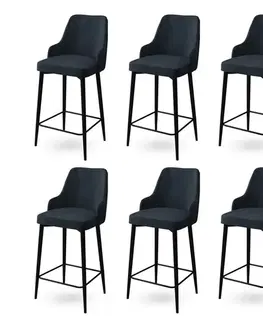 Barové stoličky Bar Stool Set (6 Pieces) Enox - Anthracite, Black