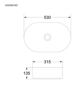 Umývadlá Mereo Umývadlo na dosku bez prepadu, Celie, 530x315x135 mm, okrúhle, keramické - pre zaslanie na palete UC533214O
