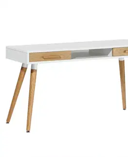 Toaletné stolíky Toaletný stolík 9612 120x45x75 prírodný/biela