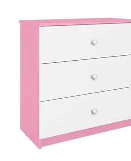 Komody so zásuvkami Detská komoda  Babydreams ružová